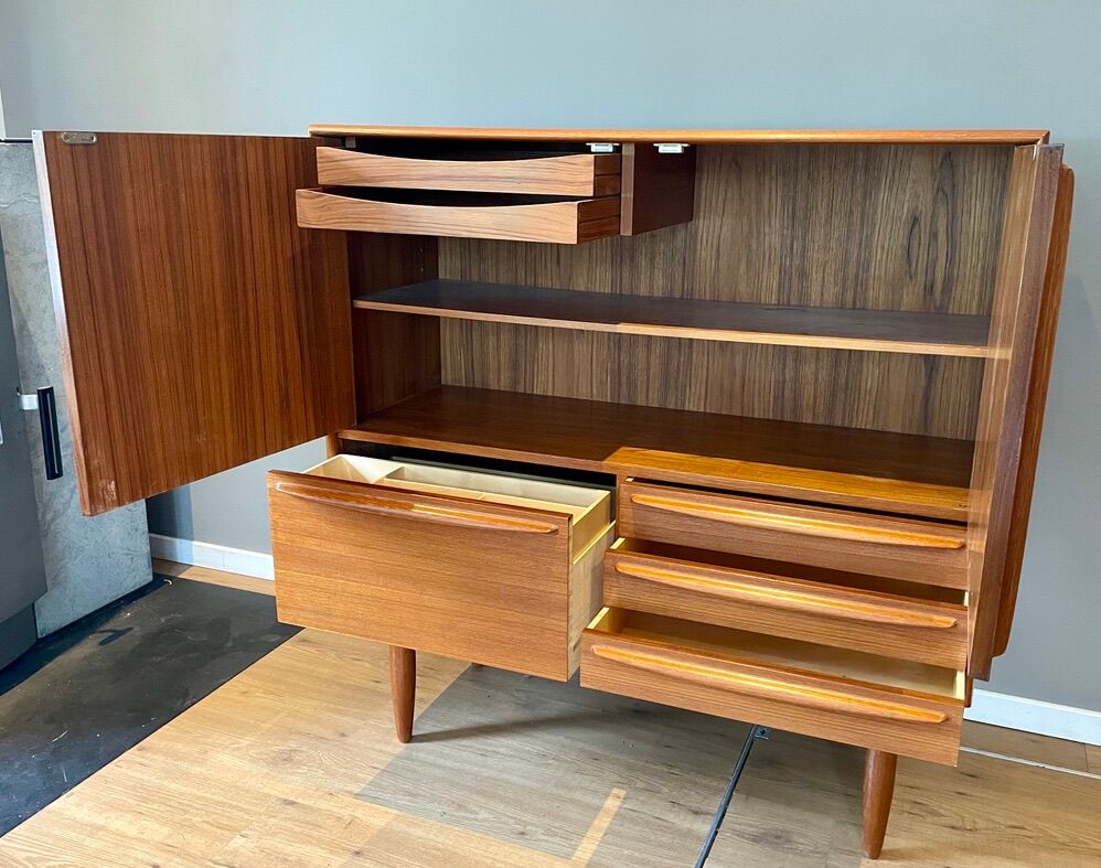 Scandinavian teak bar sideboard by Bernhard Pedersen for Samcom