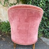 Upholstered velvet armchair