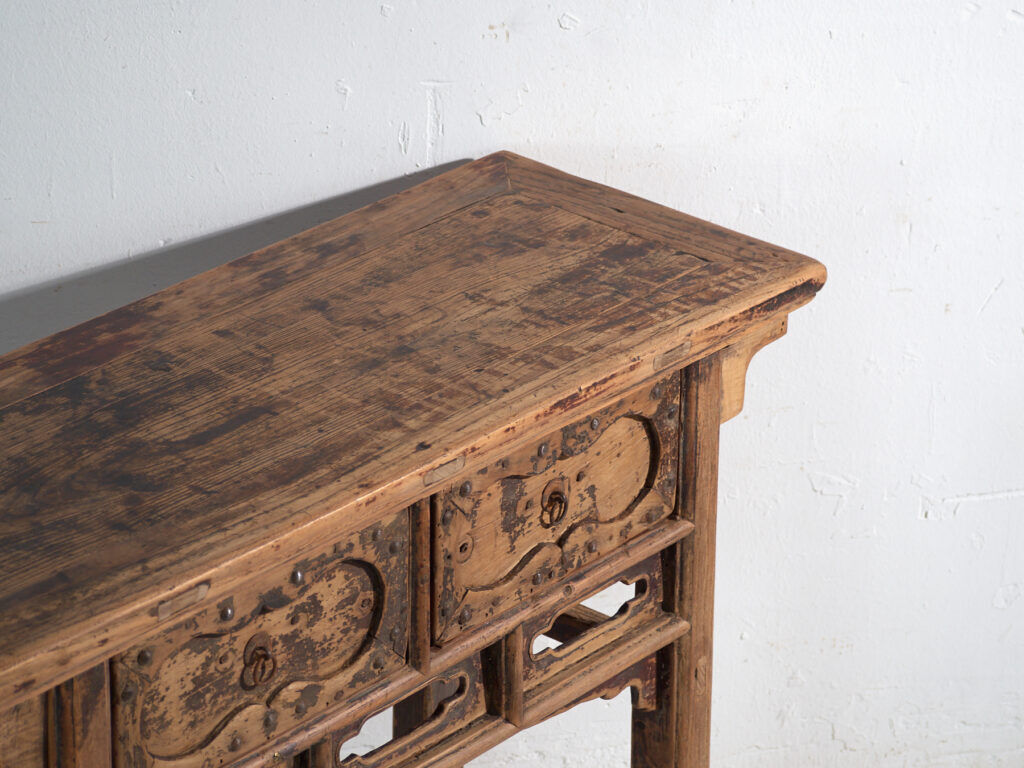 Old pine console with two drawers – China, circa 1930
