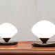 Vintage Swiss marble and glass table lamps by Optelma, set of 2.