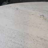Large oval coffee table in travertine and metal
