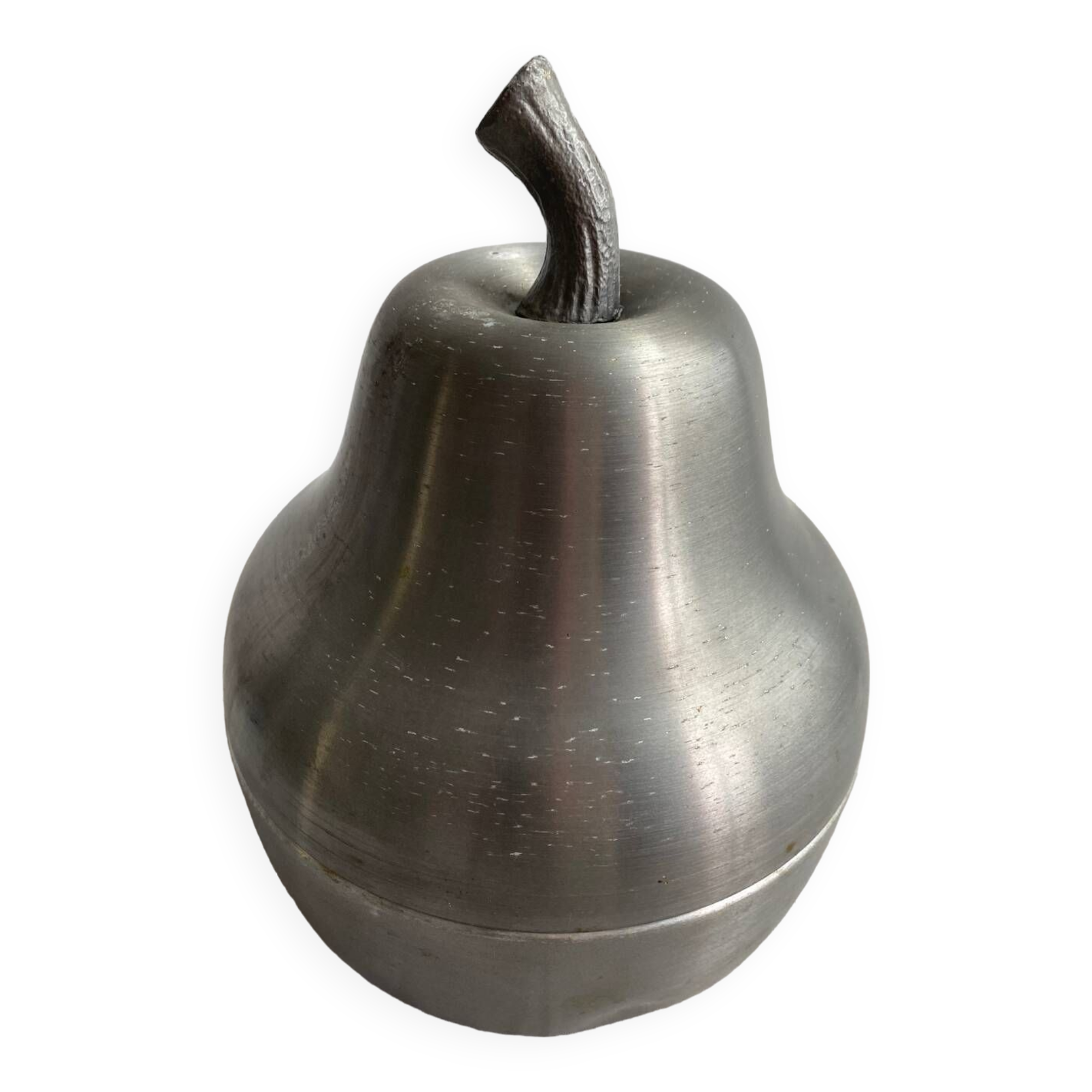 Pear-shaped ice bucket Large format brushed aluminum