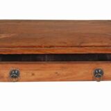 Table furniture de metier brown small bedside old teak drawer piece of origin india