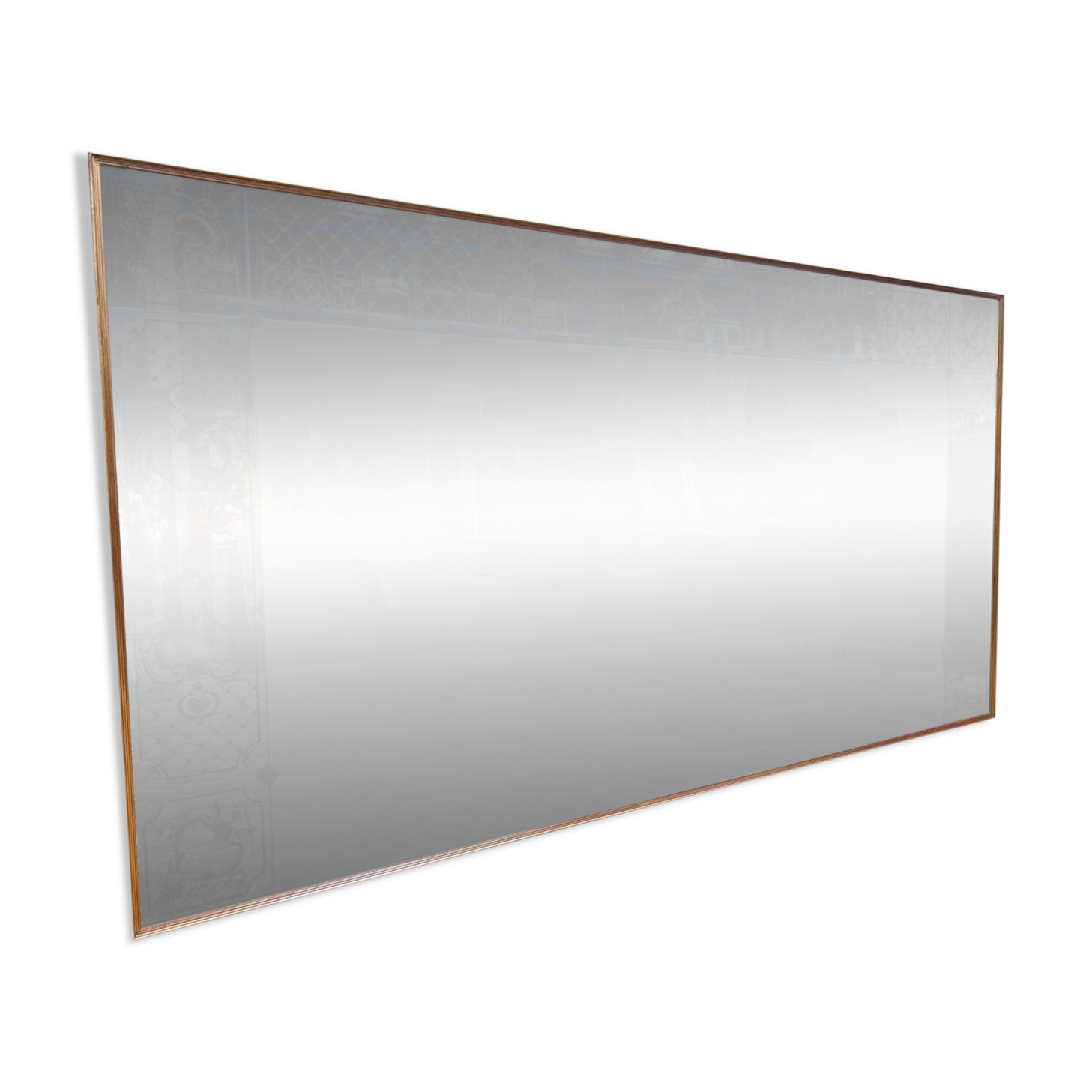Art Nouveau bistro mirror in Venetian eglomisé glass
