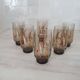 6 large smoked brown glasses