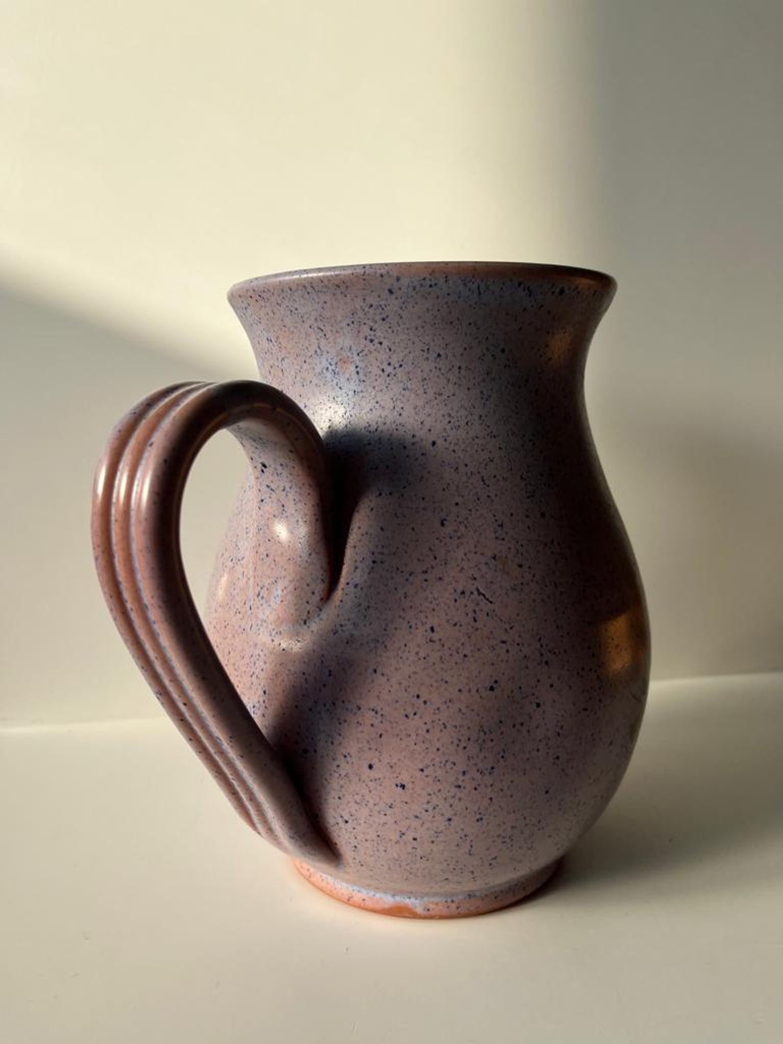 Vintage purple carafe with field flower patterns H:20cm