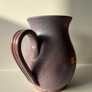 Vintage purple carafe with field flower patterns H:20cm