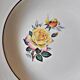6 Gien Gardanne soup plates, pink and yellow, with gold trim