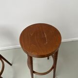 2 Baumann wooden bar top stools
