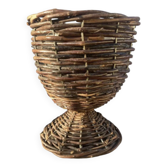 Rattan plant pot from the 1970s