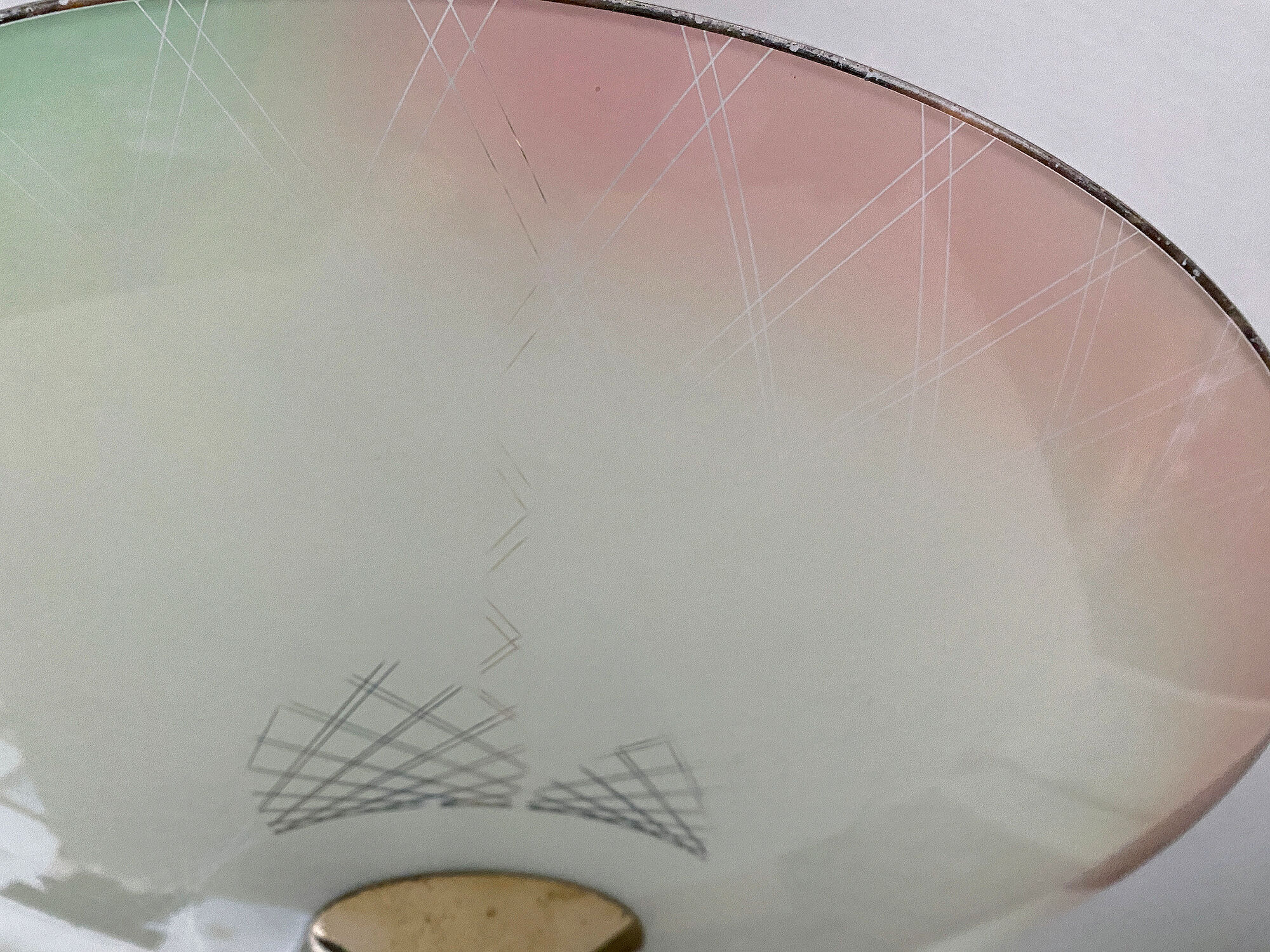 Vintage pendant lamp, multicolored glass, 50s