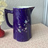 Cobalt blue pitcher Napoleon III enamelled decoration