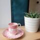 Fine porcelain coffee cup and saucer