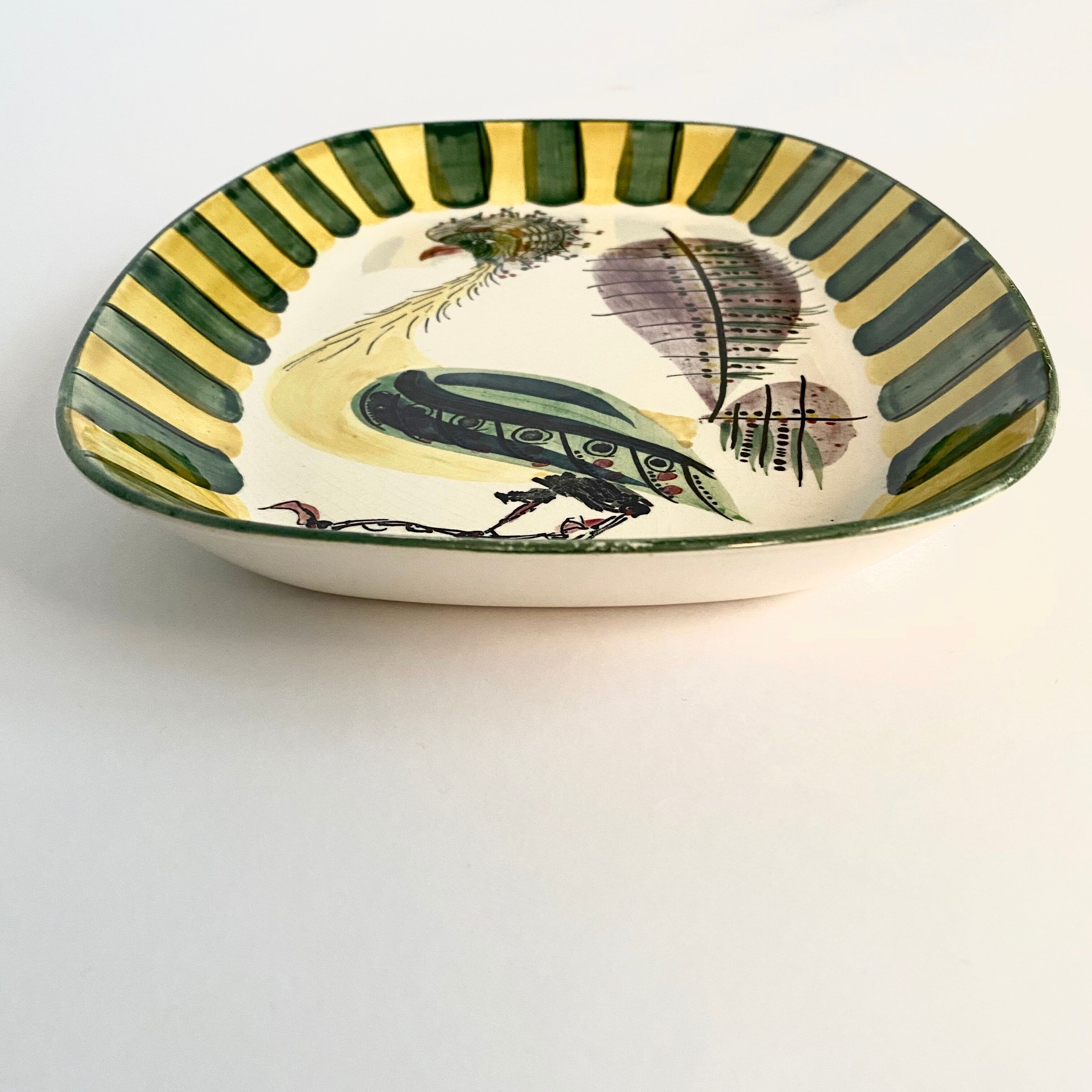 Danish ceramic dish 1960 signed and numbered by Inge Lise Koefoed for Royal Copenhagen.