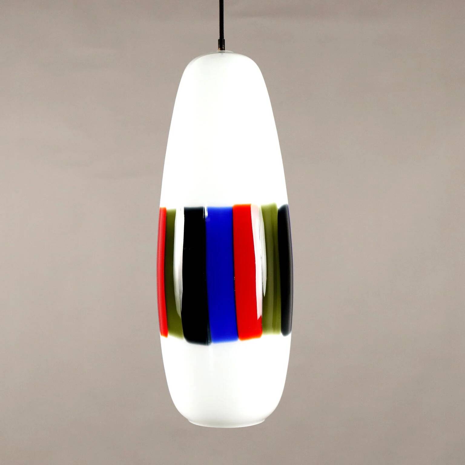 1960s vintage suspension attributed to Massimo Vignelli in glass.