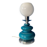 Vintage turquoise blue crackled glazed ceramic lamp – base ch