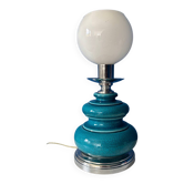 Vintage turquoise blue crackled glazed ceramic lamp – base ch