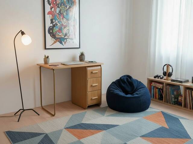 Small vintage desk from the 1950s, wood and metal.