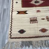 Handwoven Moroccan Rug, Tribal Rug, Taznakht Tribe Kilim Rug