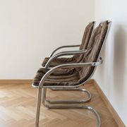 2 vintage designer chairs from the 70s in the style of Willy Rizzo, space age.