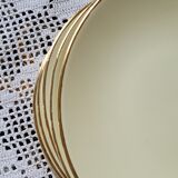 Set of 6 flat yellow plates porcelain from Salins model Tivoli