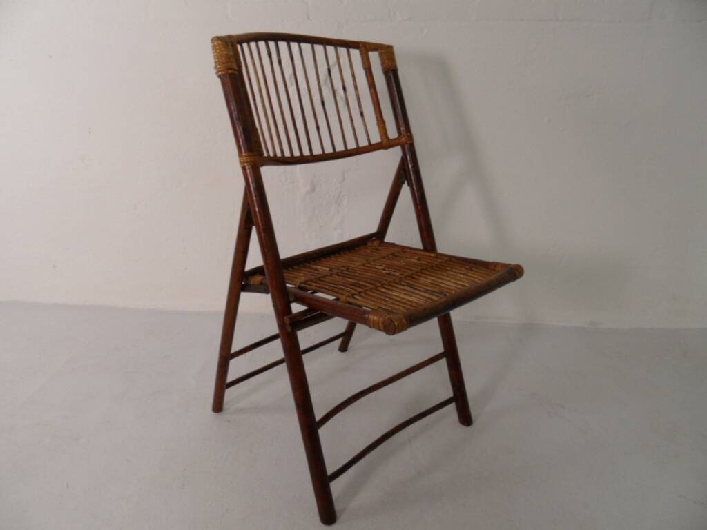 Vintage bamboo folding chair