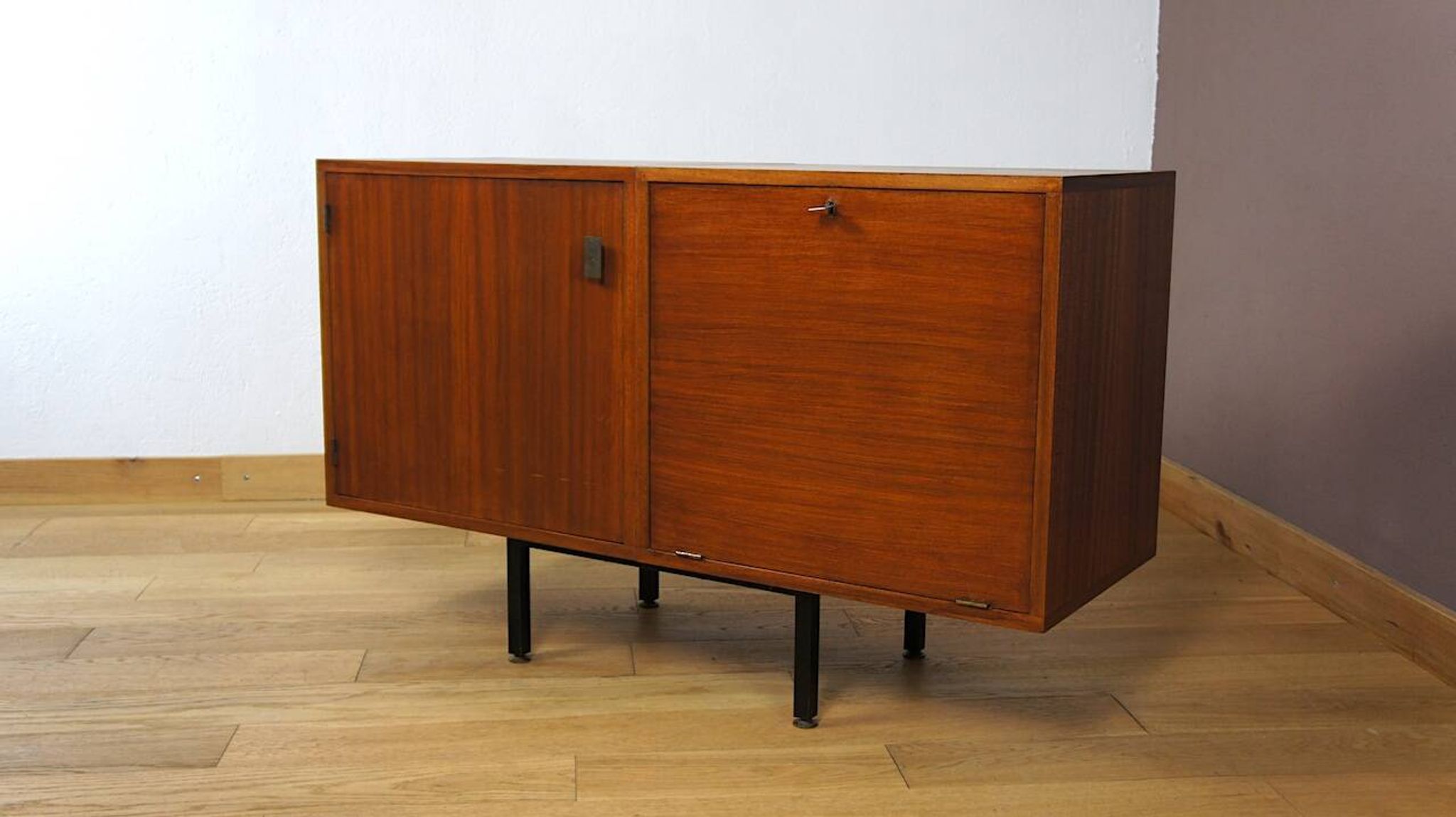 Small Enfilade Jacqueline Lecoq & Antoine Philippon in Vintage Mahogany 1960