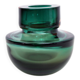Sommerso vase in green Murano glass 1970