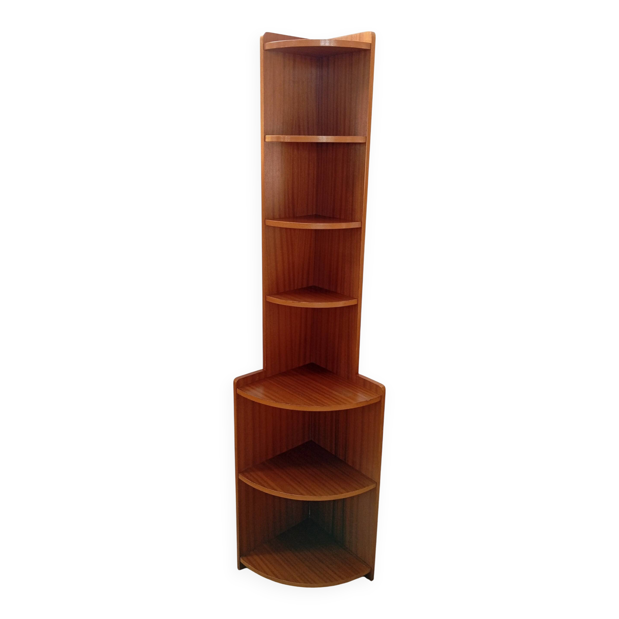 1960s teak corner shelf unit