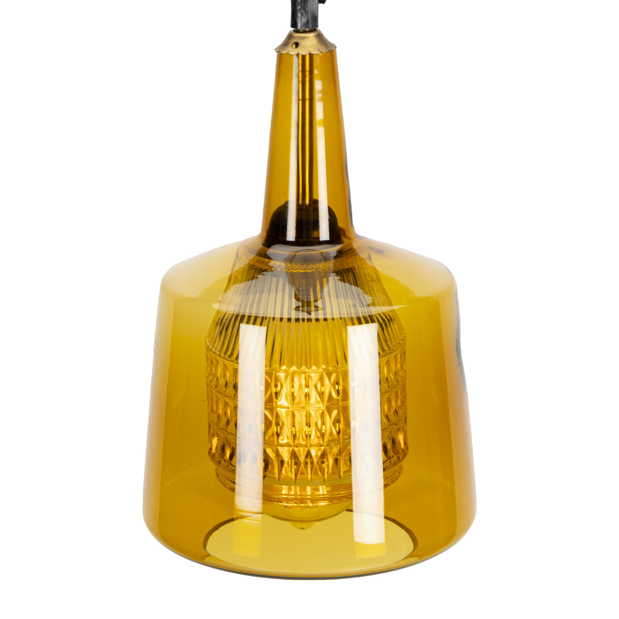Suspension en verre vert par Carl Fagerlund pour Orrefors