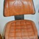 Industrial iron and leather bar stools