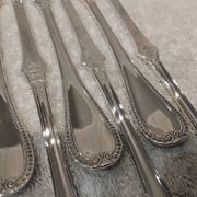 6 silver-plated metal lobster picks by Christofle Malmaison, 18cm