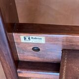 Canapéen jacaranda brésilien et cuir de Jean Gillon pour Italma 1960