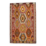 6x9 Large Geometric Style Multicolor Style Wool Vintage Kilim Rug,182x283cm