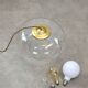 Italian Mid-Century Glass and Brass Pendant Lamp