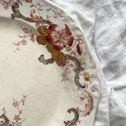 2 polychrome ironstone dinner plates "Wentworth" by Emile Bourgeois