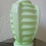 Art Deco uranium opaline skyscraper vase