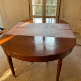 Solid wood dining table with extension