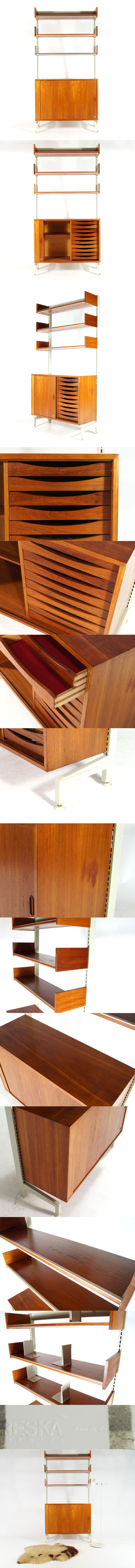 Danish Reska teak freestanding bookcase 50s