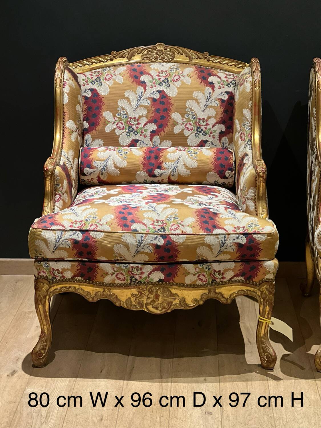 Pair of gilded armchairs