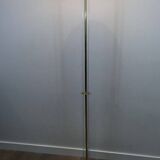 Designer floor lamp in gilded brass and plexiglass