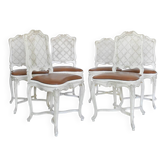 Suite de 6 chaises cannées de style Régence