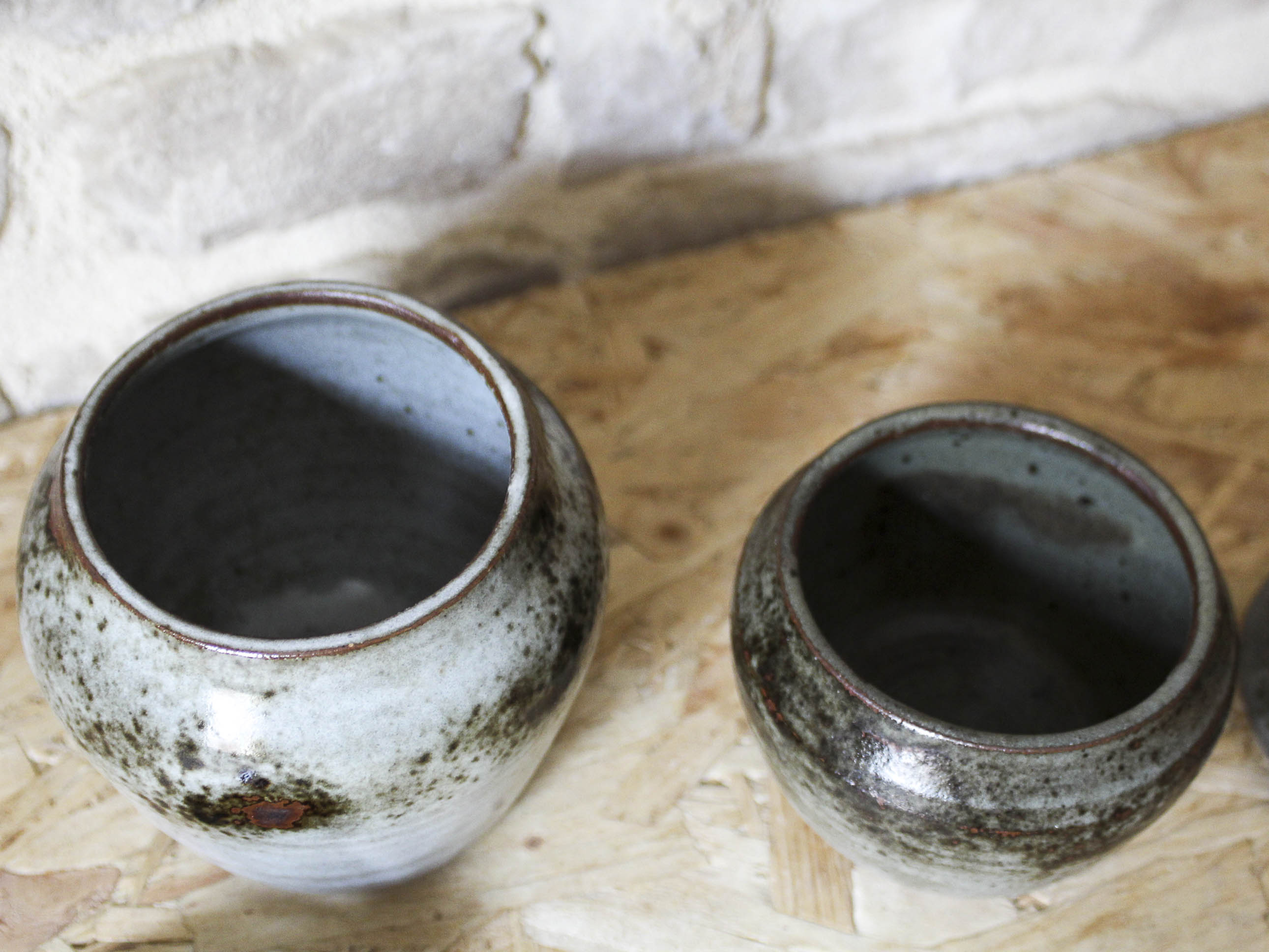 2 stoneware pots by Chantal and Thierry Robert - Puisaye