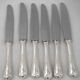 Christofle Marly, 6 dessert knives, for dessert and cheese, silver-plated metal.