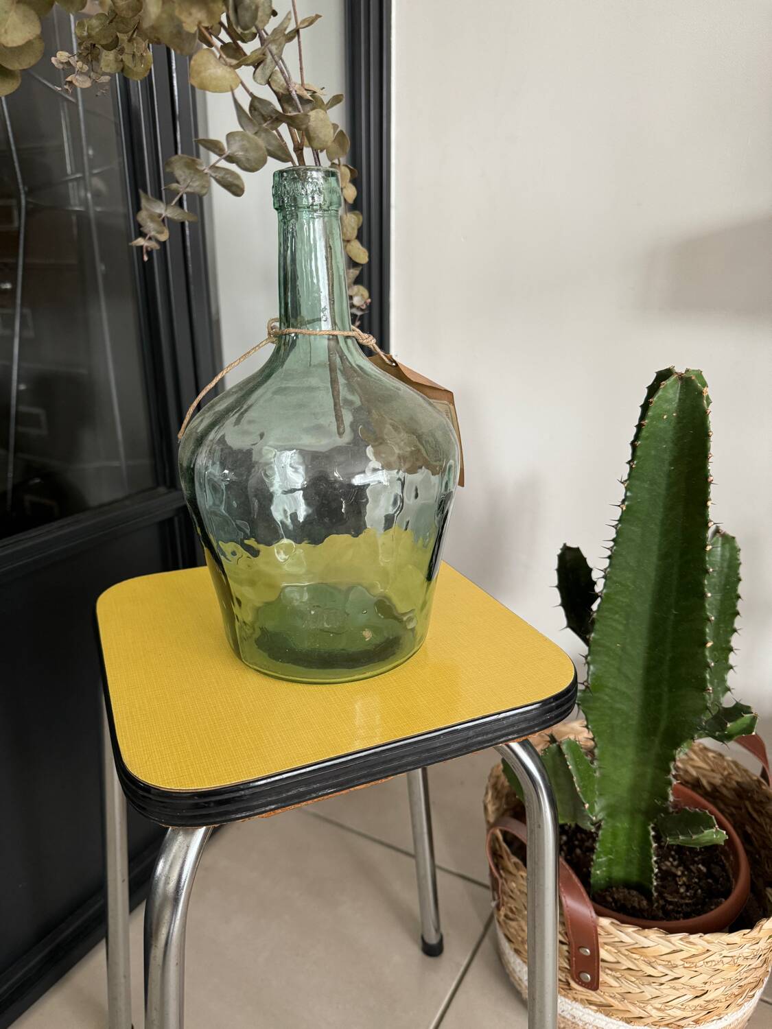 Yellow Formica stool