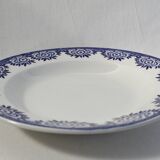 Lot de 2 assiettes creuses Digoin Sarreguemines - modèle Capri - fleurs bleu foncé