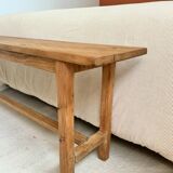 Vintage farm bench, old solid wood, renovated