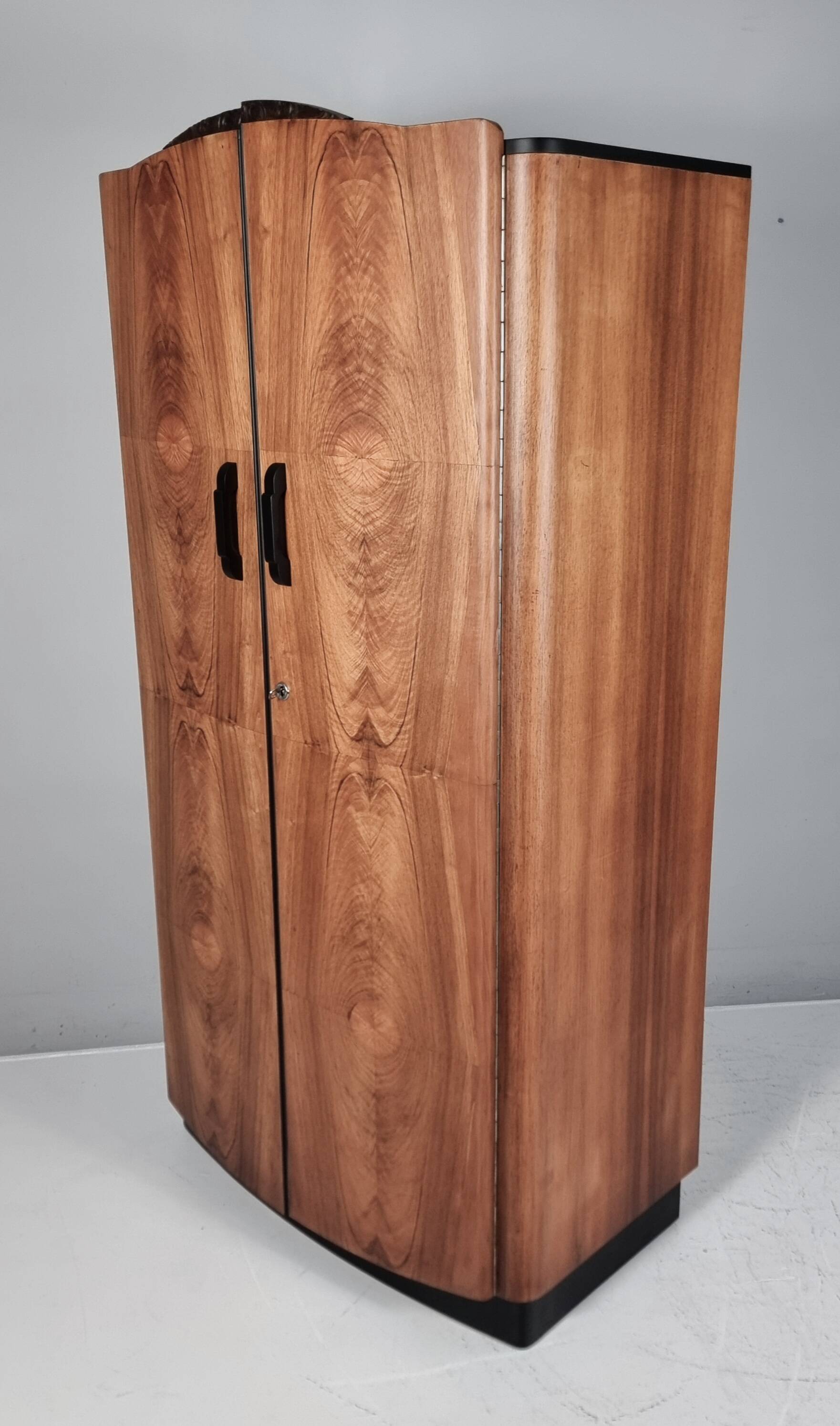 Art Deco Walnut Wardrobe, 1970s