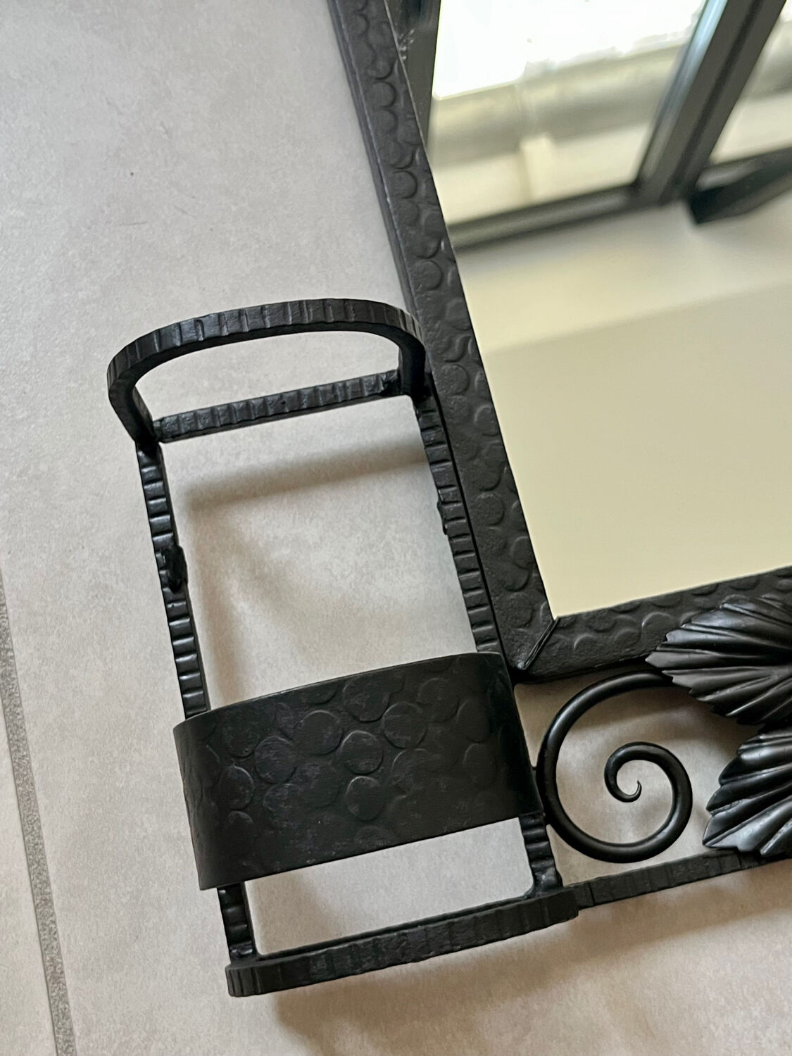 Wrought iron Art Deco mirror