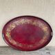 Large Red Lacquered Sheet Metal Serving Tray. Empire Period.